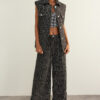 Trendyol Black Limited Edition Fitted Woven Plaid Vest