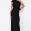 Trendyol Black Lined Flounce Woven Long Elegant Evening Dress
