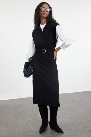 Trendyol Black Long Knitwear Sweater Dress