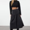 Trendyol Black Maxi Denim Skirt