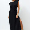 Trendyol Black Maxi Knitted Tie Beach Dress