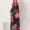 Trendyol Black Maxi Length Halter Neck Knitted Flexible Maxi Dress