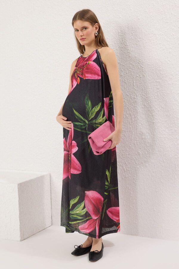 Trendyol Black Maxi Length Halter Neck Knitted Flexible Maxi Dress