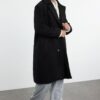 Trendyol Black Men's Oversize Fit Winter Wool Blend Winter Coat