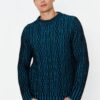 Trendyol Black Men's Regular Fit Crewneck Knitwear Knitwear Sweater
