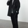 Trendyol Black Men's Regular Fit Winter Cashmere Double Breasted Plus Size Coat