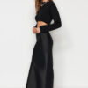 Trendyol Black Mermaid Cut Satin Maxi Length Woven Skirt