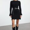 Trendyol Black Mini Knit A-Line Form Fit Dress