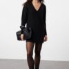 Trendyol Black Mini Knitwear Wide Fit Soft Textured Dress
