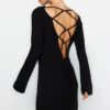 Trendyol Black Mini kötöttáru ruha