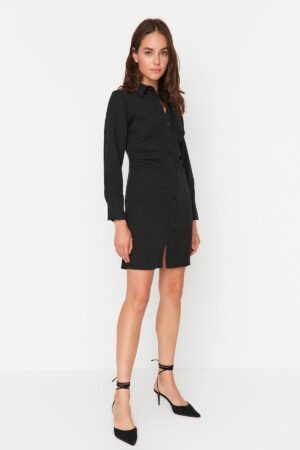 Trendyol Black Mini szőtt ing szőtt ruha