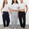 Trendyol Black-Navy Blue-Grey melange 3-Pack Basic Jogger Flexible Knitted Sweatpants