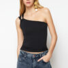 Trendyol Black One Shoulder Fitted Stretchy Knitted Blouse