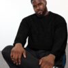Trendyol Black Oversize Crew Neck Textured Knitwear Plus Size Sweater