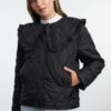 Trendyol Black Oversize Quilted Puffer Jacket with Molded Collar Detail