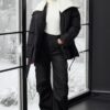 Trendyol Black Oversize Wide Mold Belted Collar Detachable Plush Detailed Winter Puffer Jacke