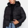 Trendyol Black Oversize kapucnis vízlepergető felfújható kabát