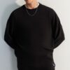 Trendyol Black Oversize/Wide Cut Limited Edition Textured Label Detailed Sweatshirt