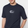 Trendyol Black Oversize/Wide Cut Printed 100% Cotton T-Shirt