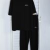 Trendyol Black Oversize/Wide Cut Printed T-Shirt Tracksuit Bottom-Top Set