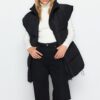 Trendyol Black Oversized váll részletesen kidolgozott vízlepergető felfújható mellény