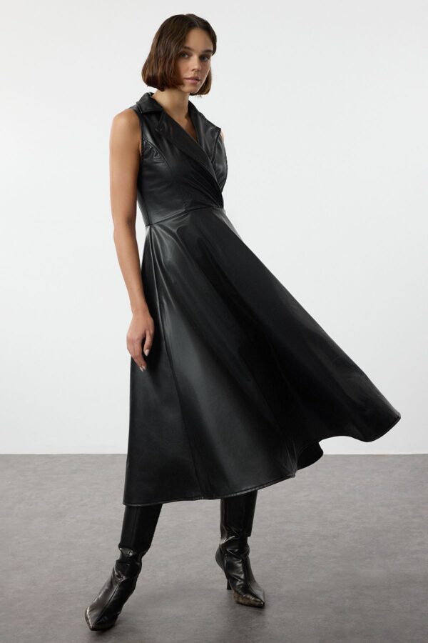 Trendyol Black Plain Midi Knit Dress