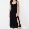 Trendyol Black Plain Stretchy Knitted Dress