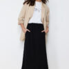 Trendyol Black Pocket Detailed Elastic Waist Knitted Skirt