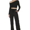 Trendyol Black Pocket Detailed Wide Leg/Casual Fit High Derék