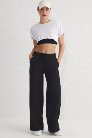 Trendyol Black Polar Fleece Warm Diver/Scuba Fabric Sports Knitted Sweatpants