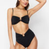 Trendyol Black Premium Accessorized High Waist Hipster Bikini Bottom