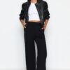 Trendyol Black Premium Soft Fabric Pocket Wideleg/Casual Fit Knitted Sweatpants