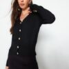 Trendyol Black Premium Yarn/Special Yarn Accessory kötöttáru Cardigan