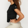 Trendyol Black Reflector Print Detailed Knitted Sports T-Shirt