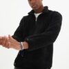 Trendyol Black Regular Cut Warm Plush Sweatshirt with Zipper and Stopper