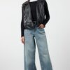 Trendyol Black Regular Faux Leather Biker Vest
