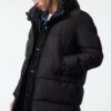 Trendyol Black Regular Fit Hooded Puffer Winter Coat with Zipper Pocket