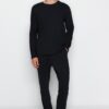 Trendyol Black Regular Fit Knitted Pajama Set