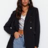 Trendyol Black Regular Lined Woven Blazer Jacket