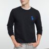 Trendyol Black Regular/Normal Cut Crew Neck Fox Patch Detail Sweatshirt