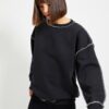 Trendyol Black Regular/Normal Pattern Square Stitched Thick Inside Fleece Knitted Sweatshirt
