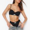 Trendyol Black Ribbed Label Detailed Capless Knitted Underwear Set