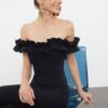 Trendyol Black Ruffle Collar Woven Jumpsuit