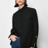 Trendyol Black Ruffle Detailed Cotton Woven Shirt