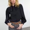 Trendyol Black Scarf Detail Care Collection Woven Shirt