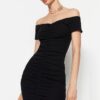 Trendyol Black Shirring Detail