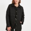 Trendyol Black Shirt Collar steppelt szezonális puffer felfújható kabát patenttal