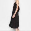 Trendyol Black Skirt Flounced Back Tie Detail Strap Maxi Woven Dress