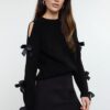Trendyol Black Sleeve Detailed Knitwear Sweater