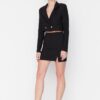 Trendyol Black Slit Detailed Woven Skirt